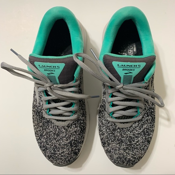 Brooks Womens Launch 5 1202661B084 Gray Blue Running Shoes Sneakers Size 7 B - Picture 2 of 10